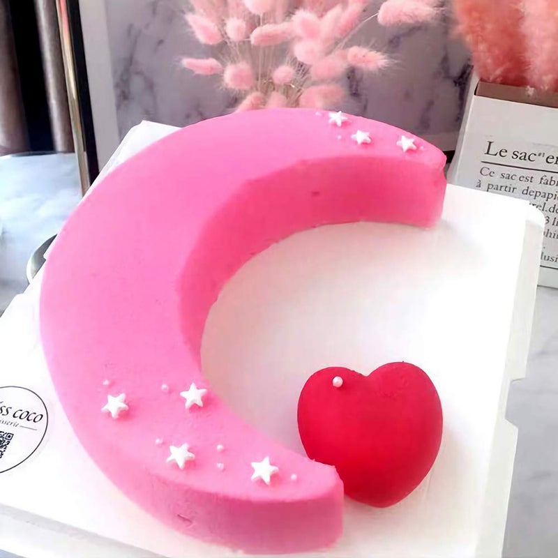 HiParty Crescent Moon Shape Silicone Cake Pan, Crescent Moonlight Sonata Mousse Cake Bread Pizza Baking Mold Kitchen Bakeware Tools - Image 5
